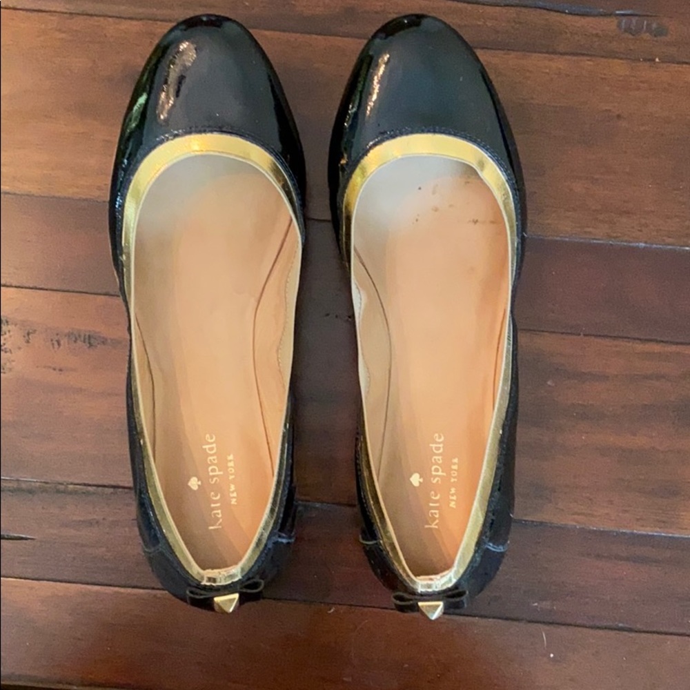 Black and Gold Kate Spade Flats